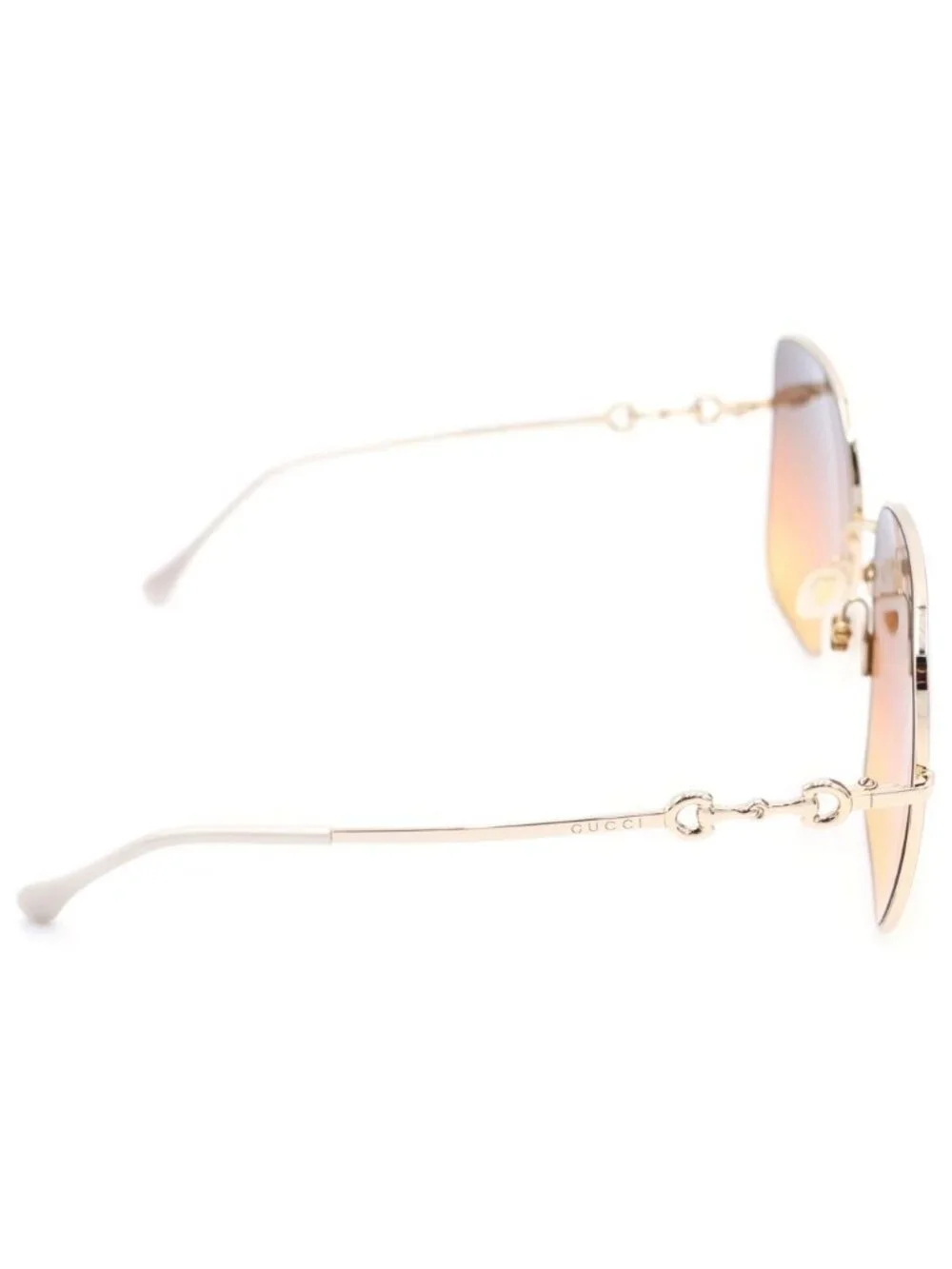 Gucci Square Horsebit Gradient Sunglasses Gold Brown 61 18‐140 Eyewear